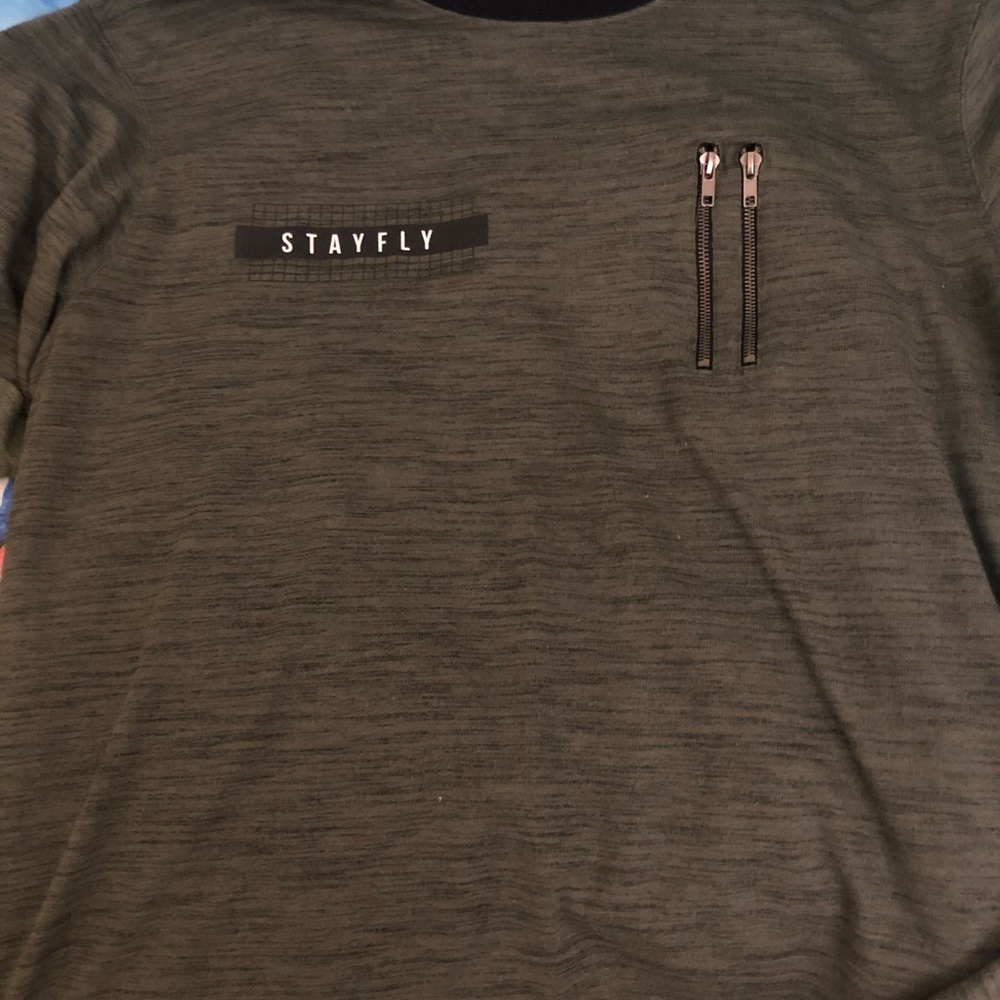 Army green zipper shirt